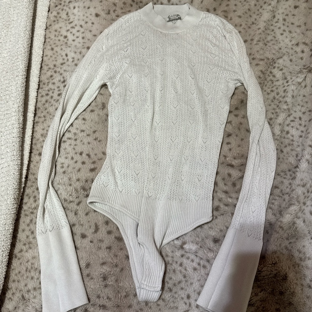Free People White Knit Bodysuit - Picture 5 of 6
